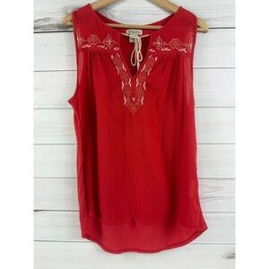 Elegant Red Embroidered Blouse